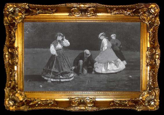 framed  Winslow Homer Das Krocketspiel, ta009-2